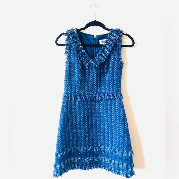 Kate Spade Tweed Blue Mini Dress size 2 - Picture 5 of 11
